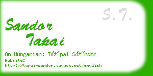 sandor tapai business card